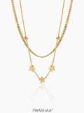 Rivora Star Charms Layered 18K Gold Plated Necklace