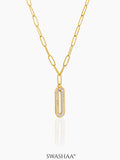 Roha Link Diamond 18K Gold Plated Chain Pendant Necklace