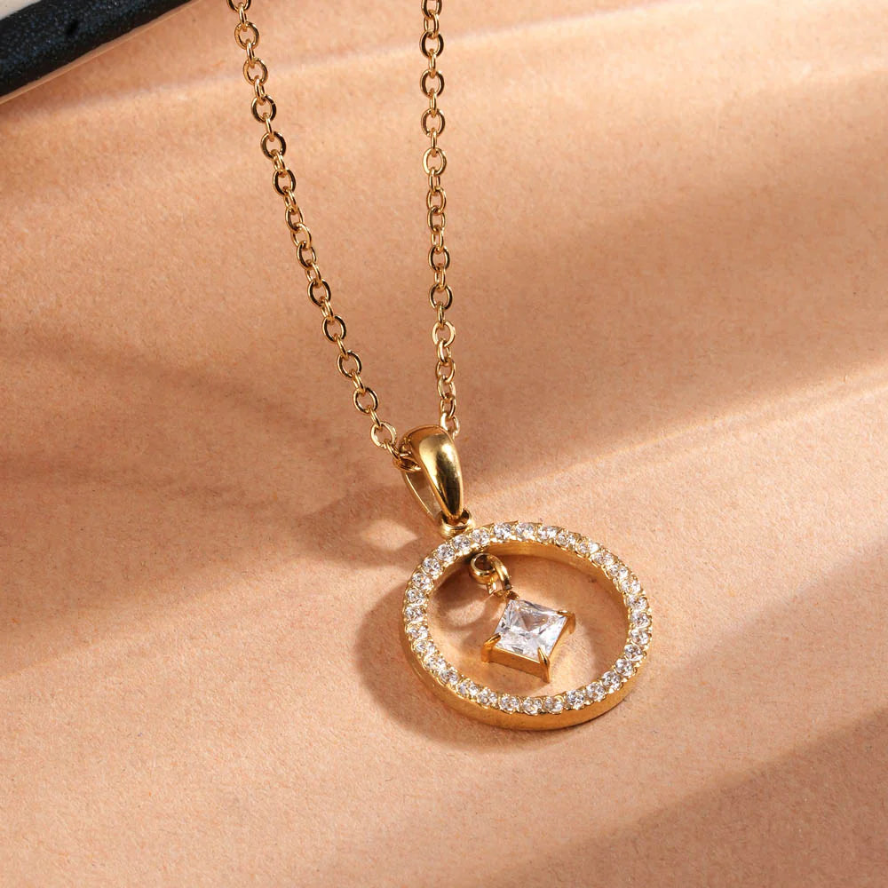 Eternal Glow Crystal Circle Necklace - 2