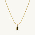 Sleek Black Bar Pendant Necklace