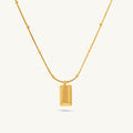 Minimalist Gold Barrel Pendant Necklace