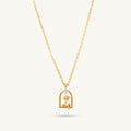 Dainty Bloom Frame Pendant Necklace