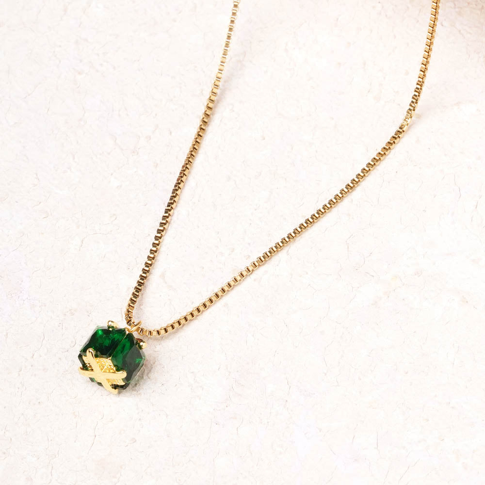 Emerald Ice Pendant Necklace - 1