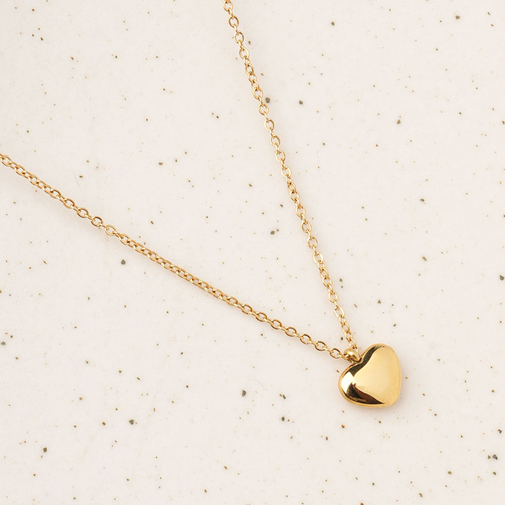 Golden Matte Heart Pendant - 2