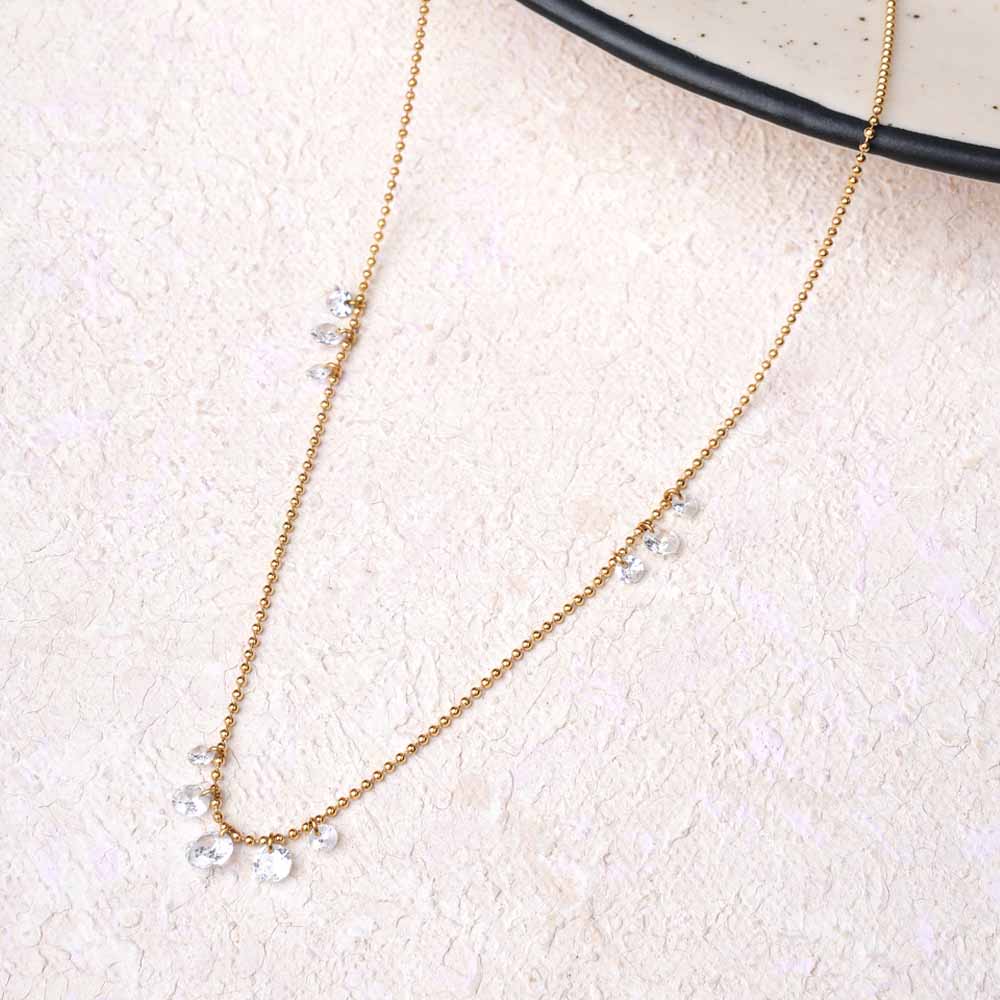 Dainty Curve Diamond Necklace - 1