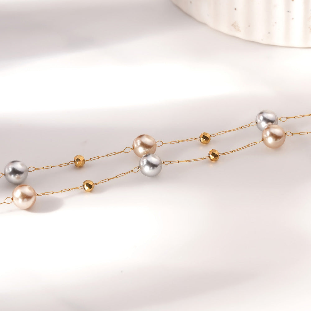 Beaded Dot Station Necklace - 1