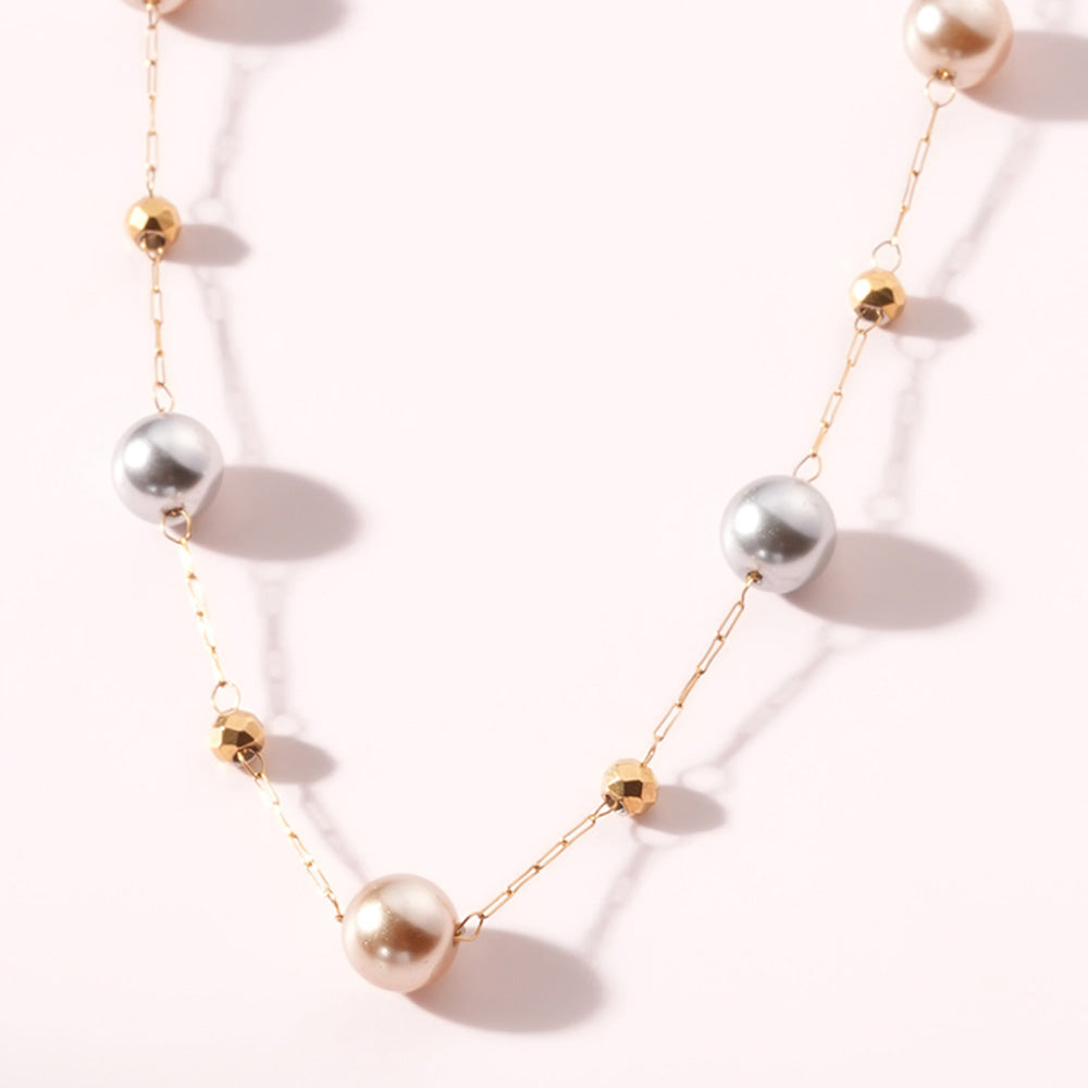 Beaded Dot Station Necklace - 3