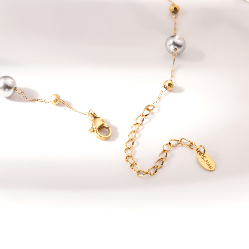 Beaded Dot Station Necklace - 2