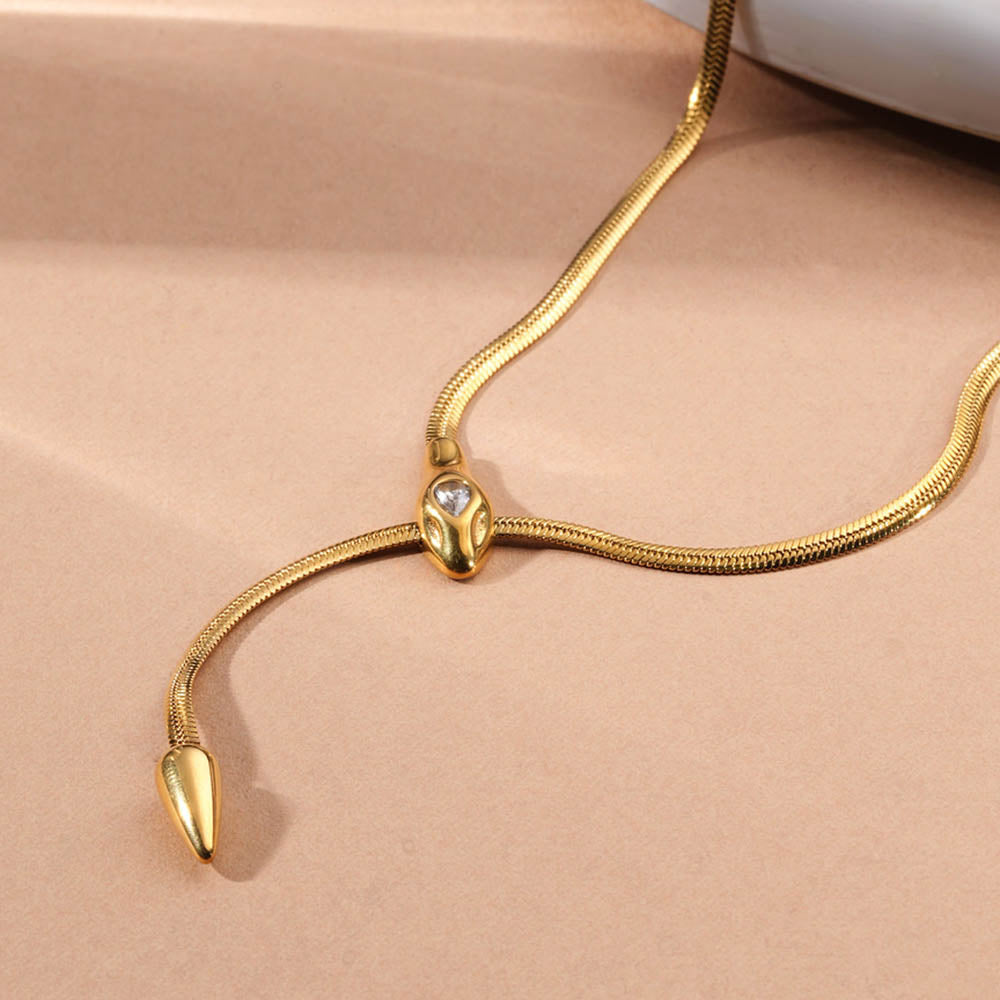 Dangle Snake Chain Necklace - 1