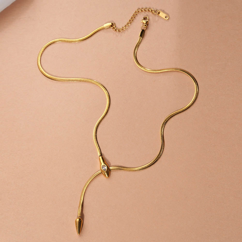 Dangle Snake Chain Necklace - 2