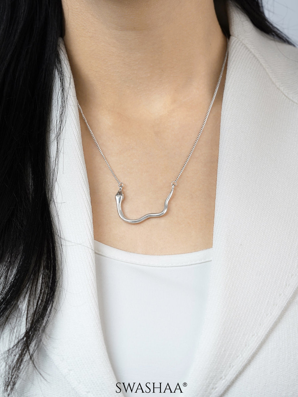 Sienna Snake Silver Necklace