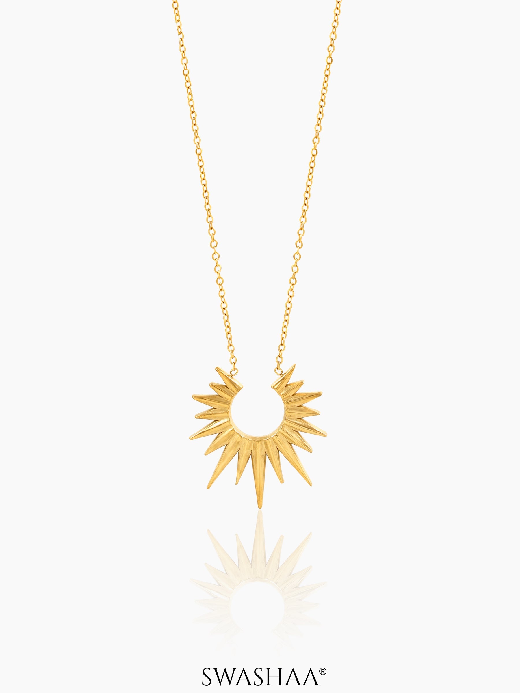 Suri Sunburst Charm 18K Gold Plated Necklace