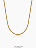 Zeya Textured Chain With Multi-Strand Woven Links 18K Gold Plated Chain
