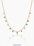 Ziya Multi Colored Stones 14K Gold Plated Necklace