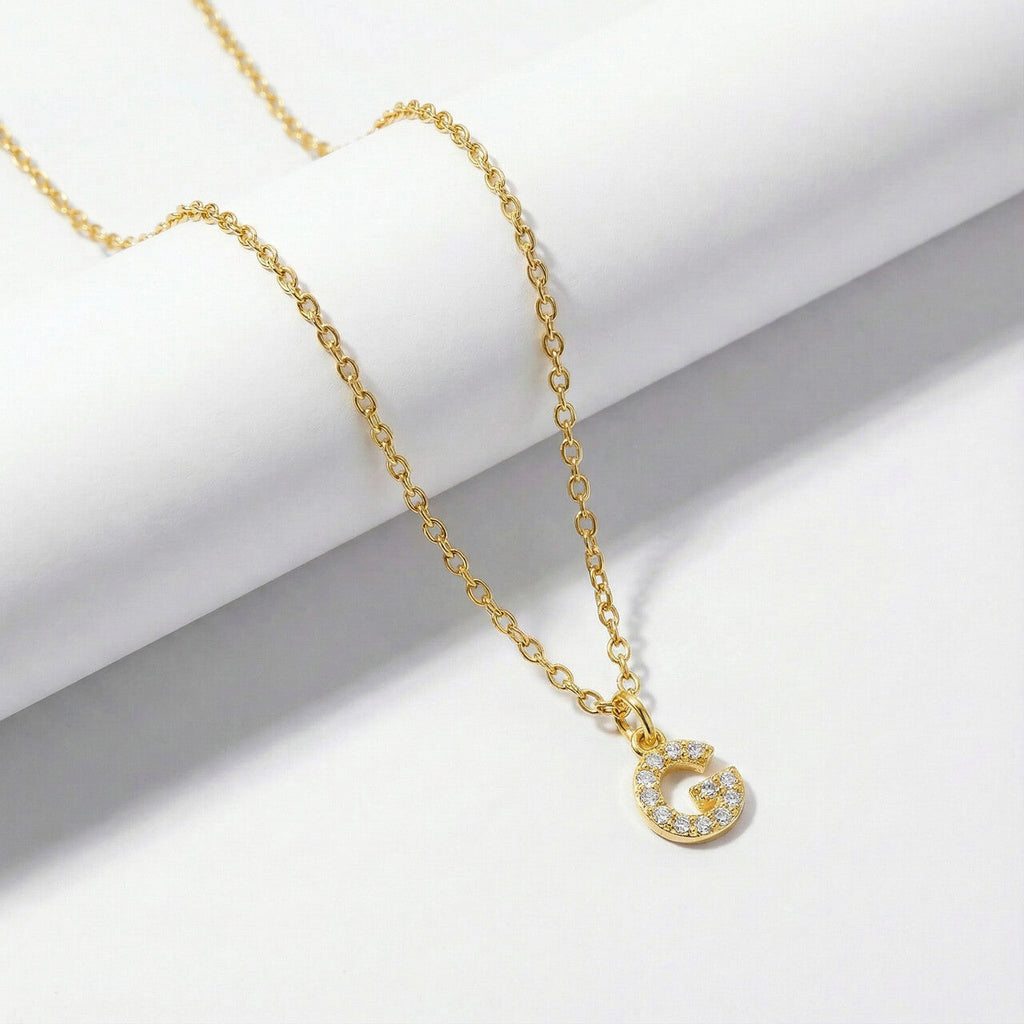 Studded Initial Necklace