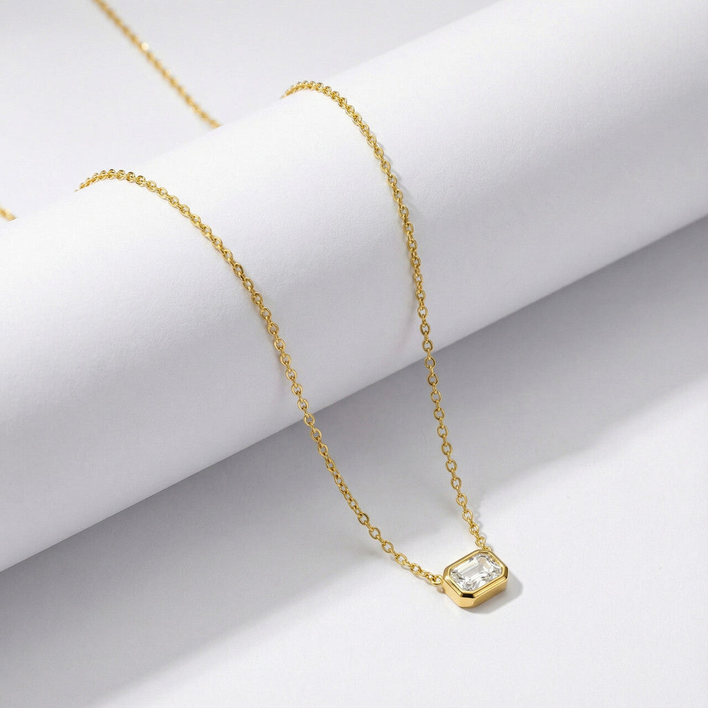Royal Emerald-Cut Charm Necklace