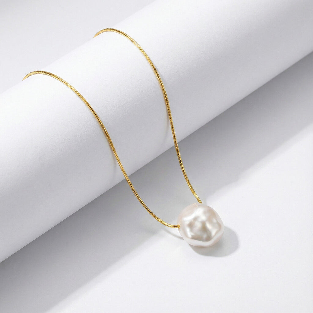 Pearl Sphere Drop Pendant Necklace