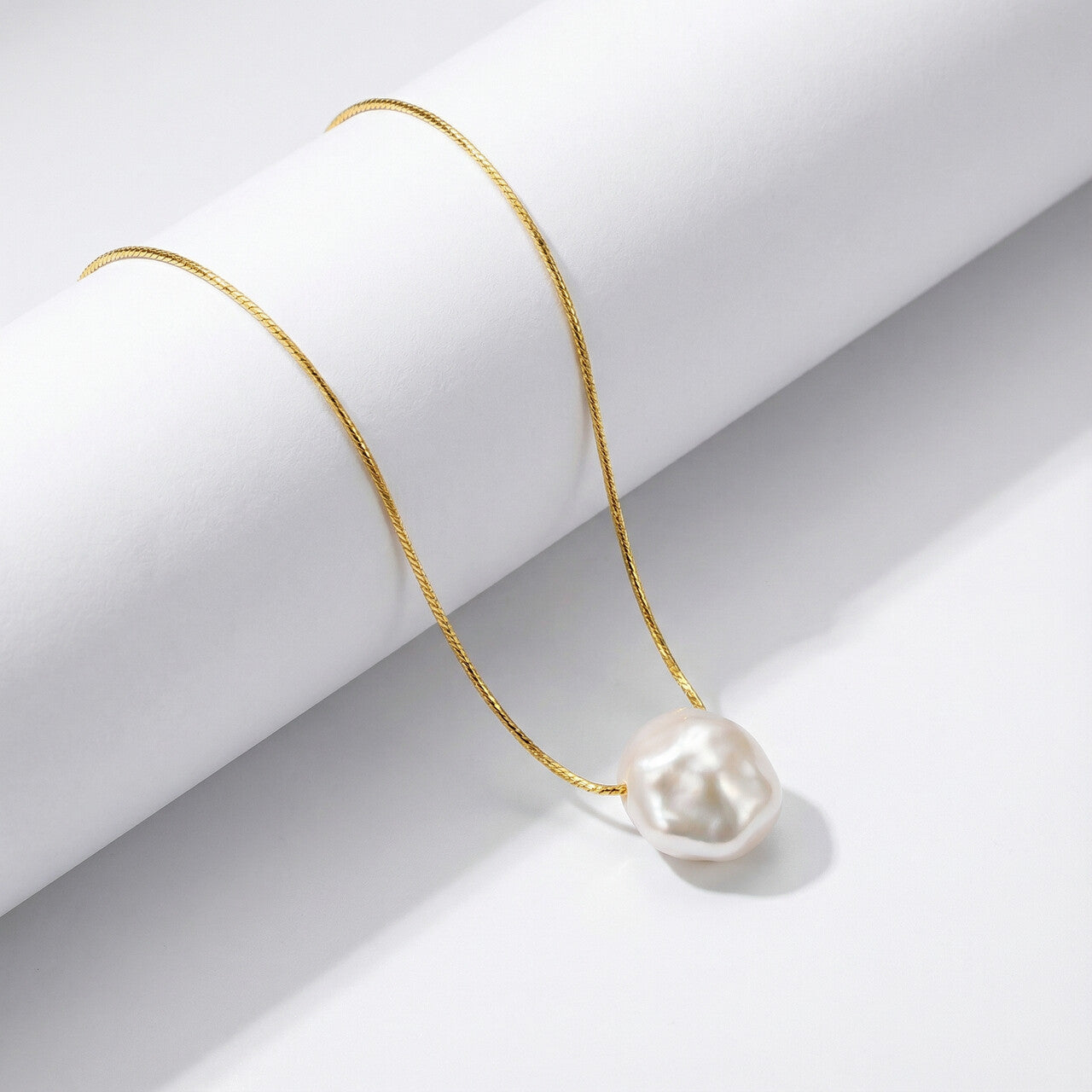 Pearl Sphere Drop Pendant Necklace