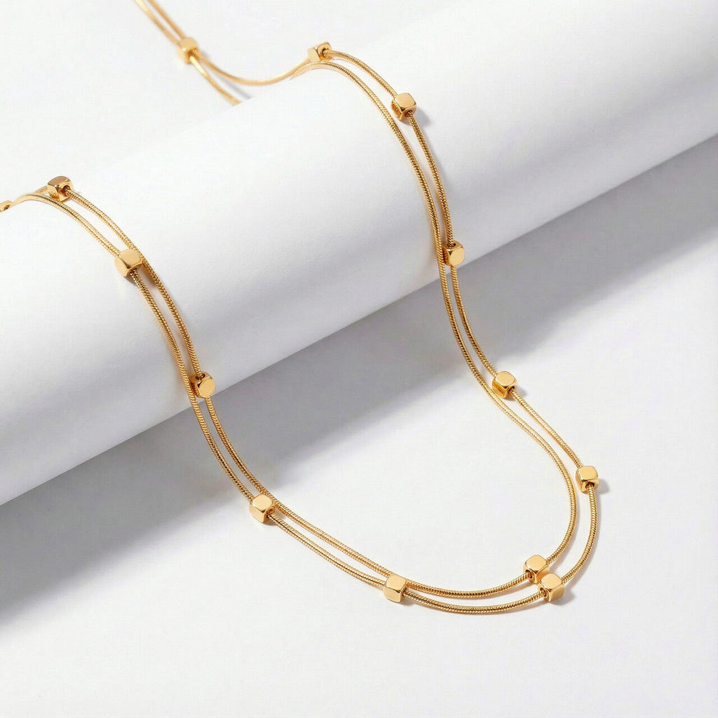 Minimal Dainty Bead Chain Necklace