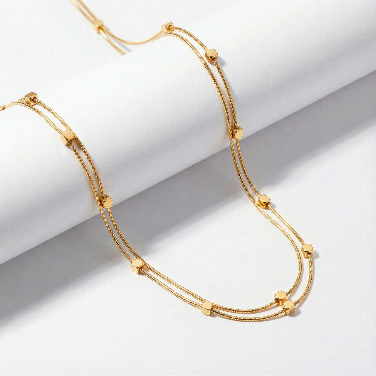 Minimal Dainty Bead Chain Necklace