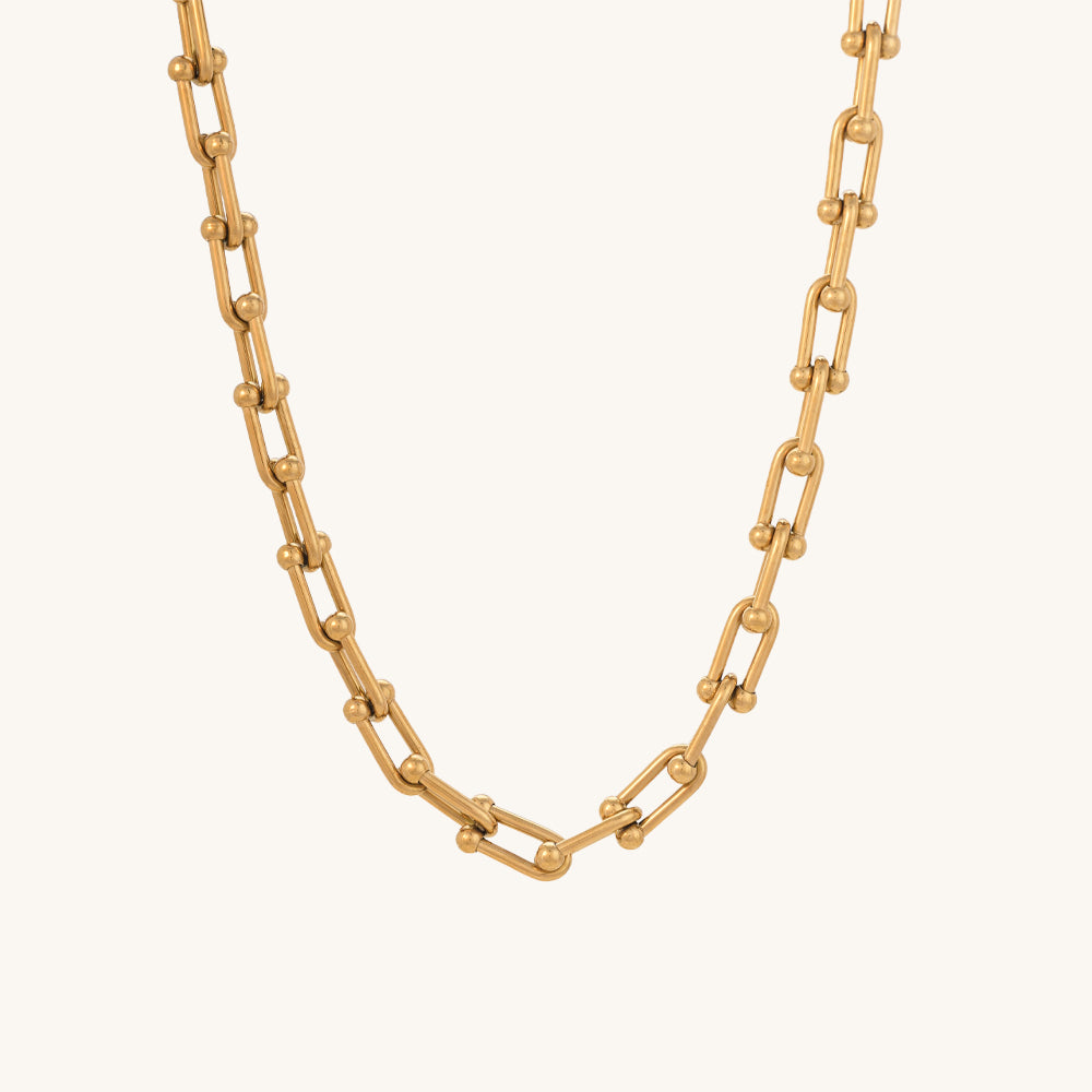Shop U Link Chain Necklace | 18k Gold Plated Palmonas-2