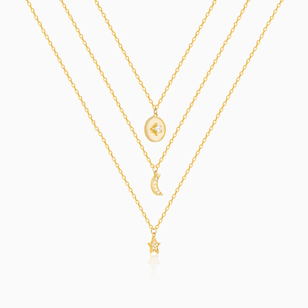 Anushka Sharma Golden Layered Constellation Charm Necklace
